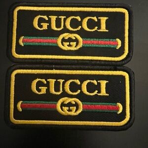 Sew On/Iron Patch with Gold Logo and Green-Red Stripe